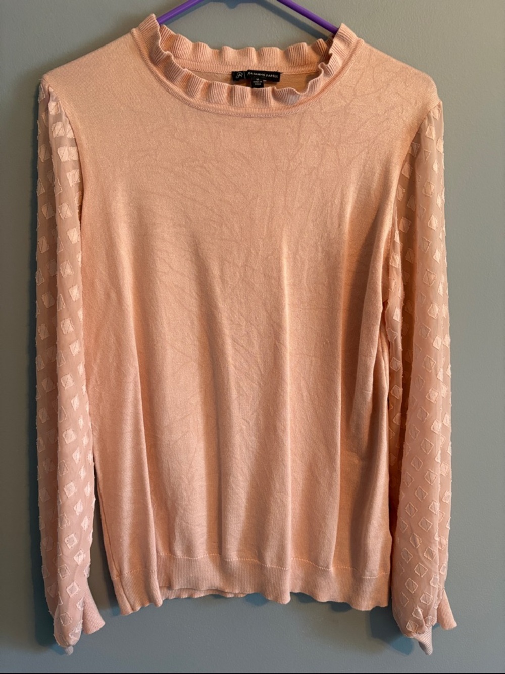 Adrianna Papell Peach Blush Cowlneck Sweater